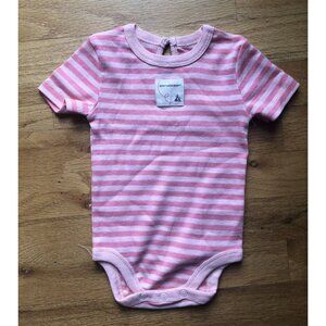 Burts Bees 3-6M Peach Striped Onesie
